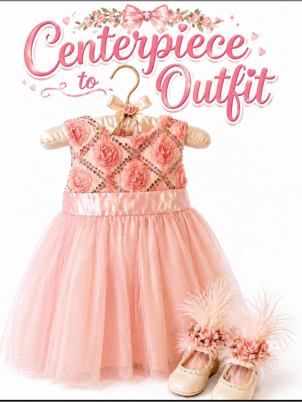 Beautiful Pink Shimmering Centerpiece For Baby Shower, Little Girls Birthday